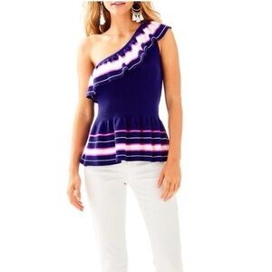 Lilly Pullitzer Mandarina One-Shoulder Sweater Tank - Small
